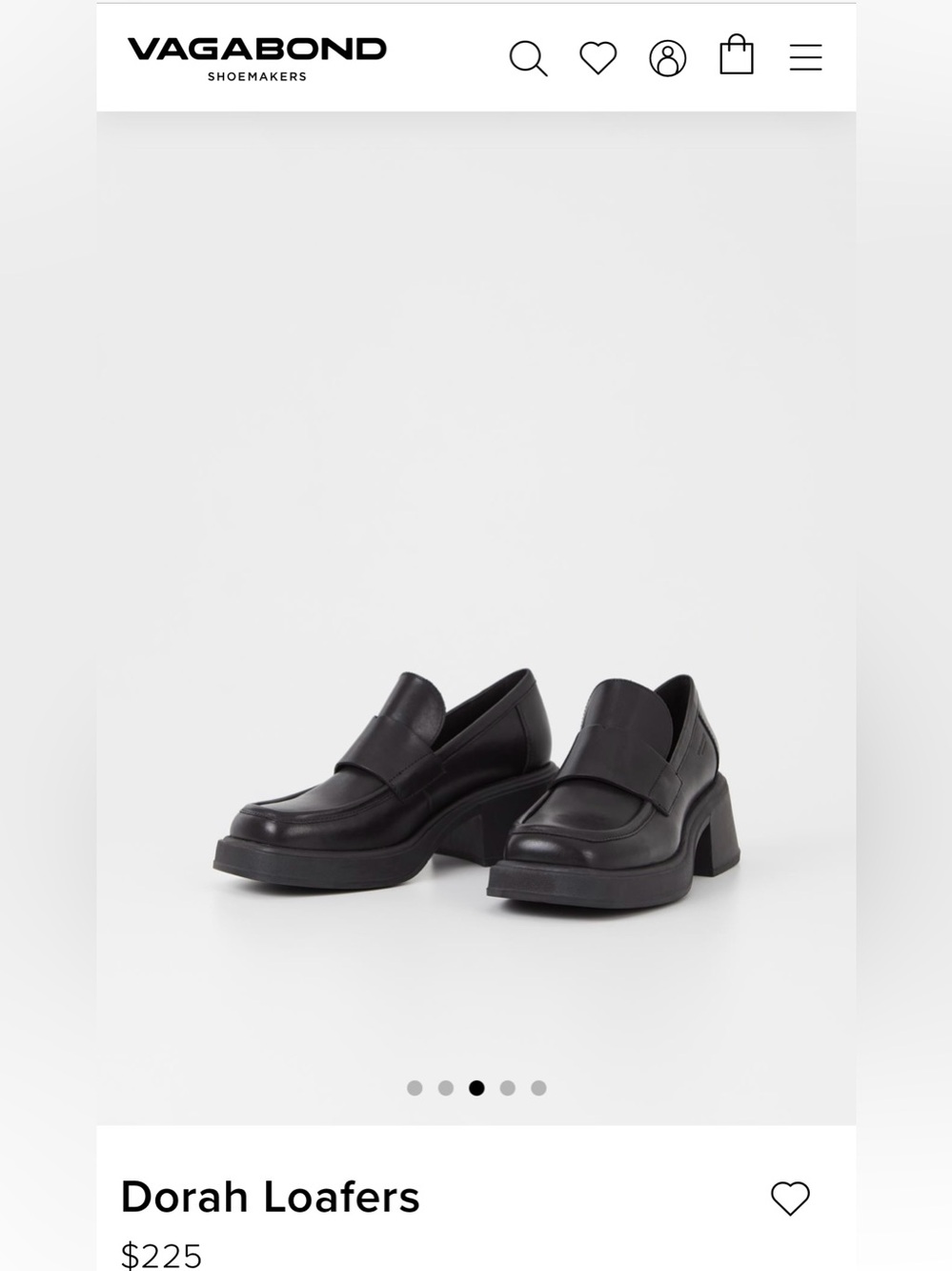 Vagabond Dorah Heeled Loafers – Black Leather Size EU38/US 7.5 - Picture 2 of 6